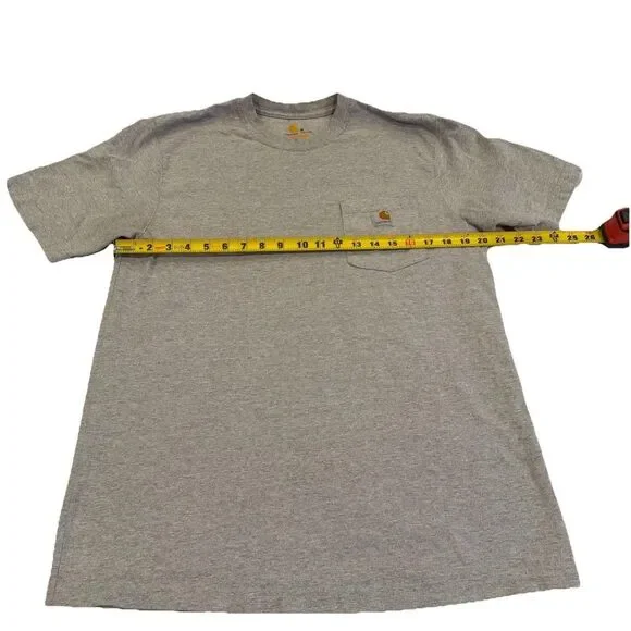 Mens Carhartt T-Shirt Workwear Short Sleeve Medium Original Fit Solid Gray - Picture 6 of 6
